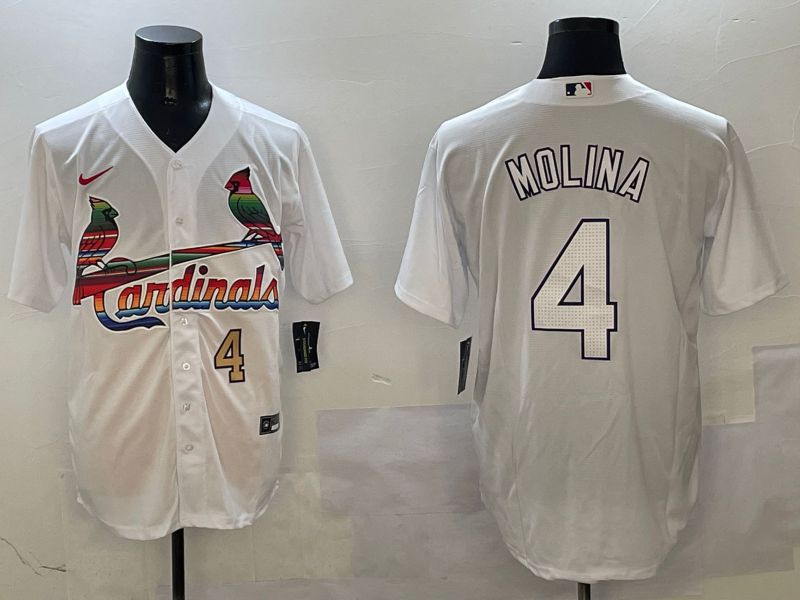 Men St.Louis Cardinals #4 Molina White Game Mexico 2025 Nike MLB Jersey style 4